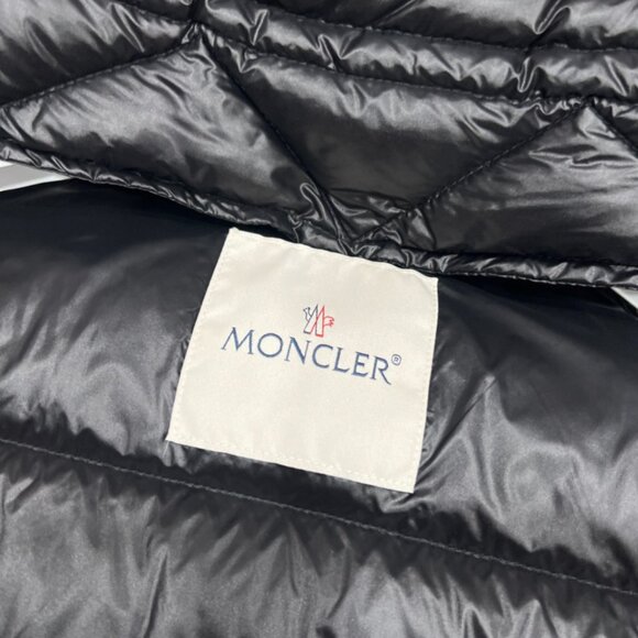 Moncler Women's Shiny Black Long Puffer Jacket - Picture 9 of 9